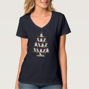 Funny Xmas Lighting Santa Maltipoo Christmas Tree T-Shirt
