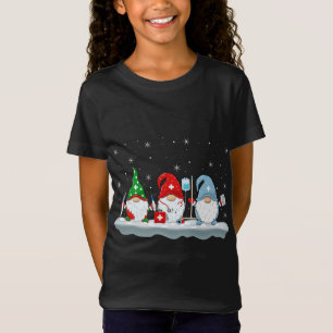 Funny Xmas Lighting Santa Nurse Gnomes Christmas T-Shirt