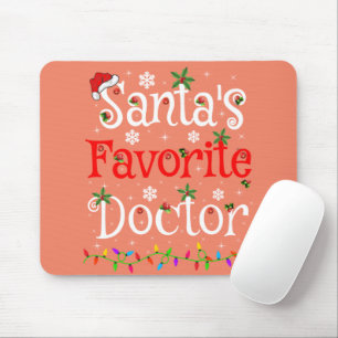 Funny Xmas Lighting Santa's Favourite Doctor Xmas Mouse Mat