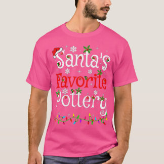 Funny Xmas Lighting Santas Favourite Pottery Chris T-Shirt