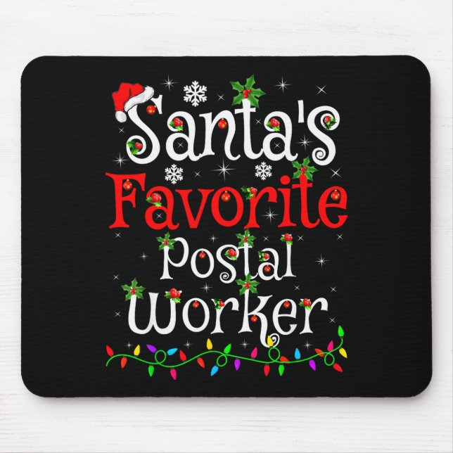 Funny Xmas Lighting Santa's Favourite Stal Worker  Mouse Mat (Front)