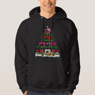 Funny Xmas Lighting Sewing Machine Christmas Tree Hoodie