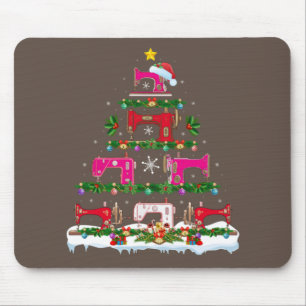 Funny Xmas Lighting Sewing Machine Christmas Tree Mouse Mat