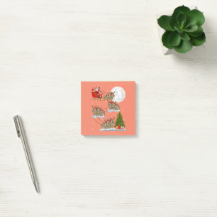 Funny Xmas Lighting Tree Santa Riding Bunny Xmas Post-it Notes