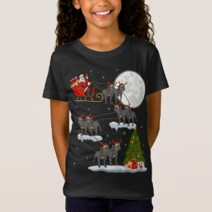 Funny Xmas Lighting Tree Santa Riding Cane Corso C T-Shirt