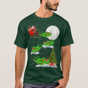 Funny Xmas Lighting Tree Santa Riding Chameleon Ch T-Shirt