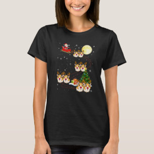 Funny Xmas Lighting Tree Santa Riding Hamster Chri T-Shirt