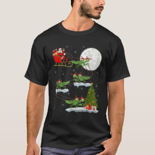 Funny Xmas Lighting Tree Santa Riding Mantis Chris T-Shirt