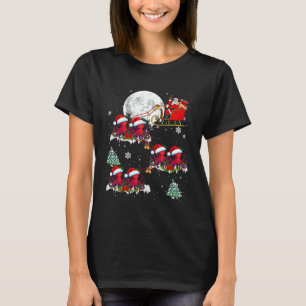Funny Xmas Lighting Tree Santa Riding Octopus Chri T-Shirt