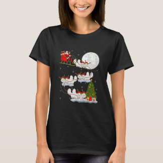 Funny Xmas Lighting Tree Santa Riding T-Shirt