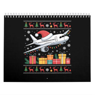 Funny Xmas Lighting Tree Santa Ugly Aeroplane  Calendar