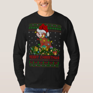 Funny Xmas Lighting Tree Santa Ugly Red Panda Chri T-Shirt