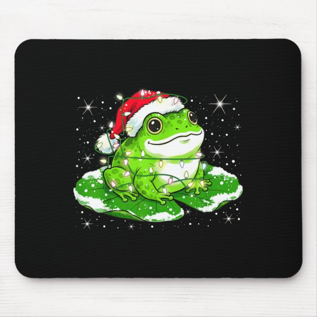 Funny Xmas Lights Frog Cute Toad Frogs Women Men K Mouse Mat (Front)