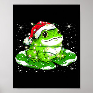 Funny Xmas Lights Frog Cute Toad Frogs Women Men K Poster