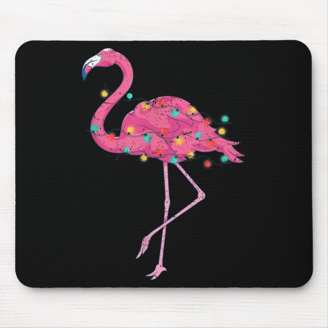 Funny Xmas Lights Nk Flamingo Trocal Christmas In  Mouse Mat (Front)