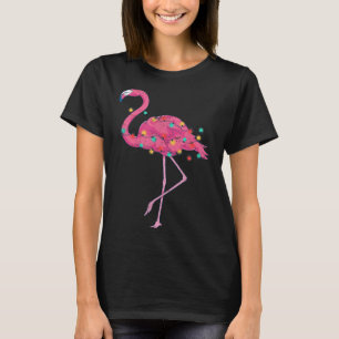 Funny Xmas Lights Nk Flamingo Trocal Christmas In  T-Shirt