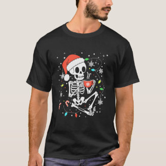 Funny Xmas Lights Skeleton Christmas Coffee T-Shirt