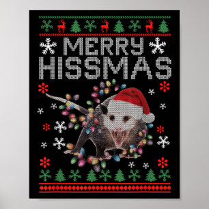 Funny Xmas Merry Hissmas Ssum Lovers Ossum Christm Poster