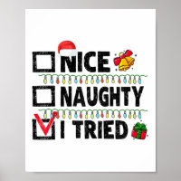 Funny Xmas Nice Naughty I Tried Christmas List Fam