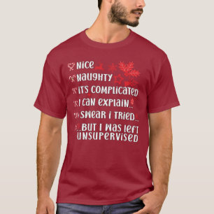 Funny Xmas Nice Naughty List Funny Christmas Santa T-Shirt