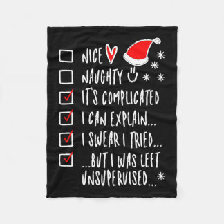 Funny Xmas Nice Naughty List I Can Explain - I Swe Fleece Blanket
