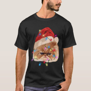 Funny Xmas Persian Cat Christmas Lights Adorable F T-Shirt