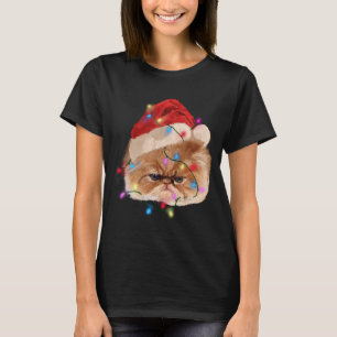 Funny Xmas Persian Cat Christmas Lights Adorable F T-Shirt