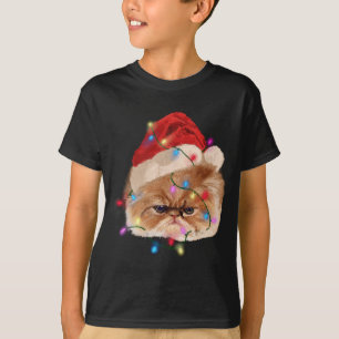 Funny Xmas Persian Cat Christmas Lights Adorable F T-Shirt