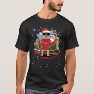 Funny Xmas Santa Bodyguard Pitbull Christmas  T-Shirt