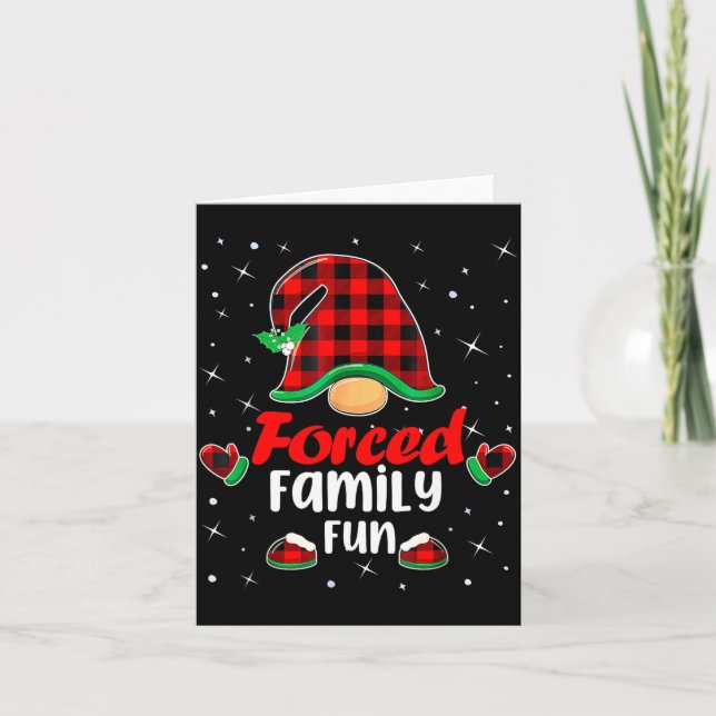 Funny Xmas Santa Hat Forced Family Fun Anti Christ Card (Front)
