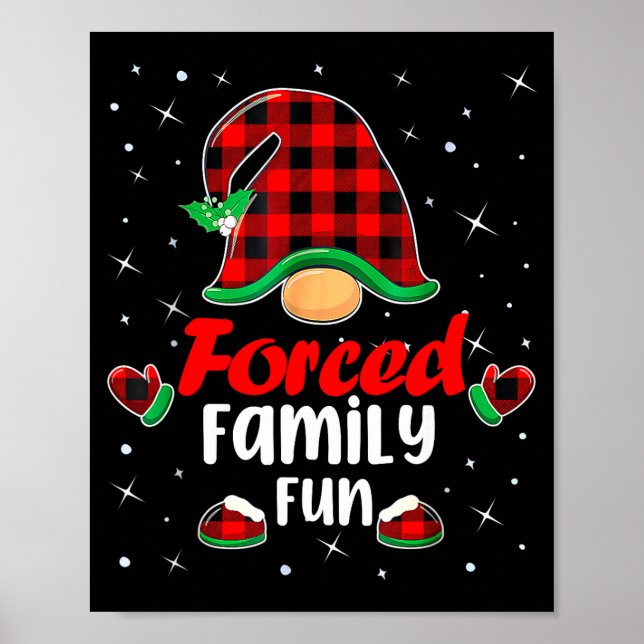 Funny Xmas Santa Hat Forced Family Fun Anti Christ Poster (Front)