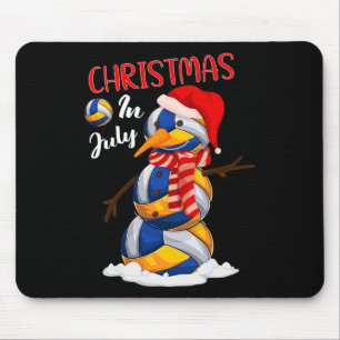 Funny Xmas Santa Hat Volleyball Snowman Christmas Mouse Mat