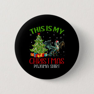 Funny Xmas Santa Lights This Is My Dragon Christma 6 Cm Round Badge