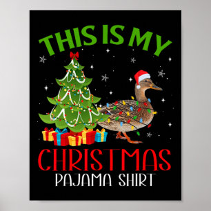 Funny Xmas Santa Lights This Is My Duck Christmas Poster
