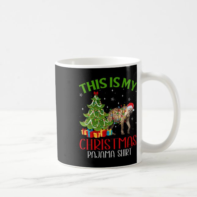 Funny Xmas Santa Lights This Is My Hyena Christmas Coffee Mug (Right)