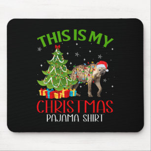 Funny Xmas Santa Lights This Is My Hyena Christmas Mouse Mat