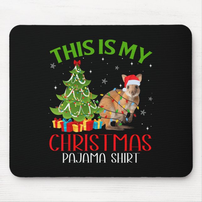 Funny Xmas Santa Lights This Is My Kangaroo Christ Mouse Mat (Front)