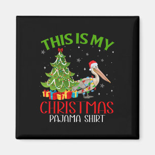 Funny Xmas Santa Lights This Is My Pelican Christm Magnet