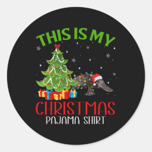 Funny Xmas Santa Lights This Is My Platypus Christ Classic Round Sticker