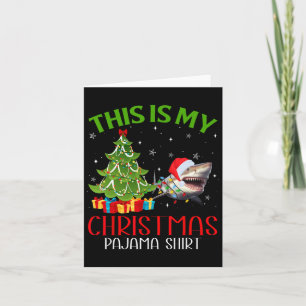 Funny Xmas Santa Lights This Is My Shark Christmas Card
