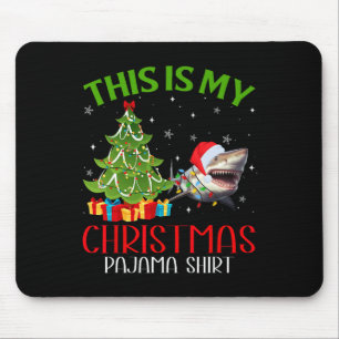 Funny Xmas Santa Lights This Is My Shark Christmas Mouse Mat