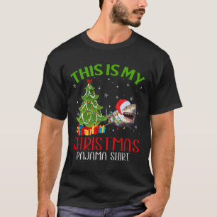 Funny Xmas Santa Lights This Is My Shark Christmas T-Shirt
