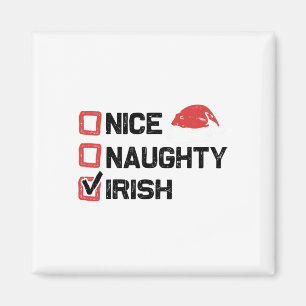 Funny Xmas Santa Nice Naughty Irish Christmas List Magnet