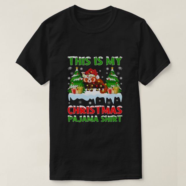 Funny Xmas Santa This Is My Red Panda Christmas Pa T-Shirt (Design Front)