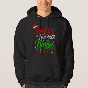 Funny Xmas Santa's Favourite Nurse Christmas Hoodie