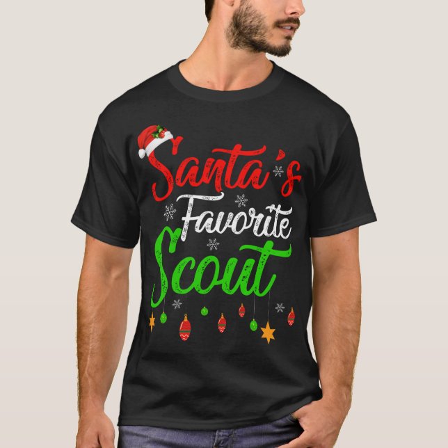 Funny Xmas Santa's Favourite Scout Christmas T-Shirt (Front)