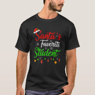 Funny Xmas Santa's Favourite Student Christmas T-Shirt