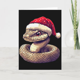 Funny Xmas Snake Lovers Christmas Pajama Snake San Card