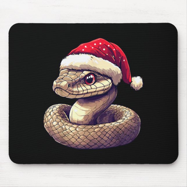Funny Xmas Snake Lovers Christmas Pajama Snake San Mouse Mat (Front)