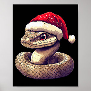 Funny Xmas Snake Lovers Christmas Pajama Snake San Poster